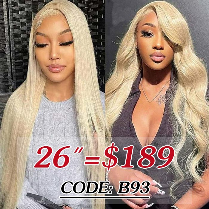 613 Blonde Straight & Body Wave Glueless Wig 8x5 Pre Cut Lace Put On Go Human Hair Wigs