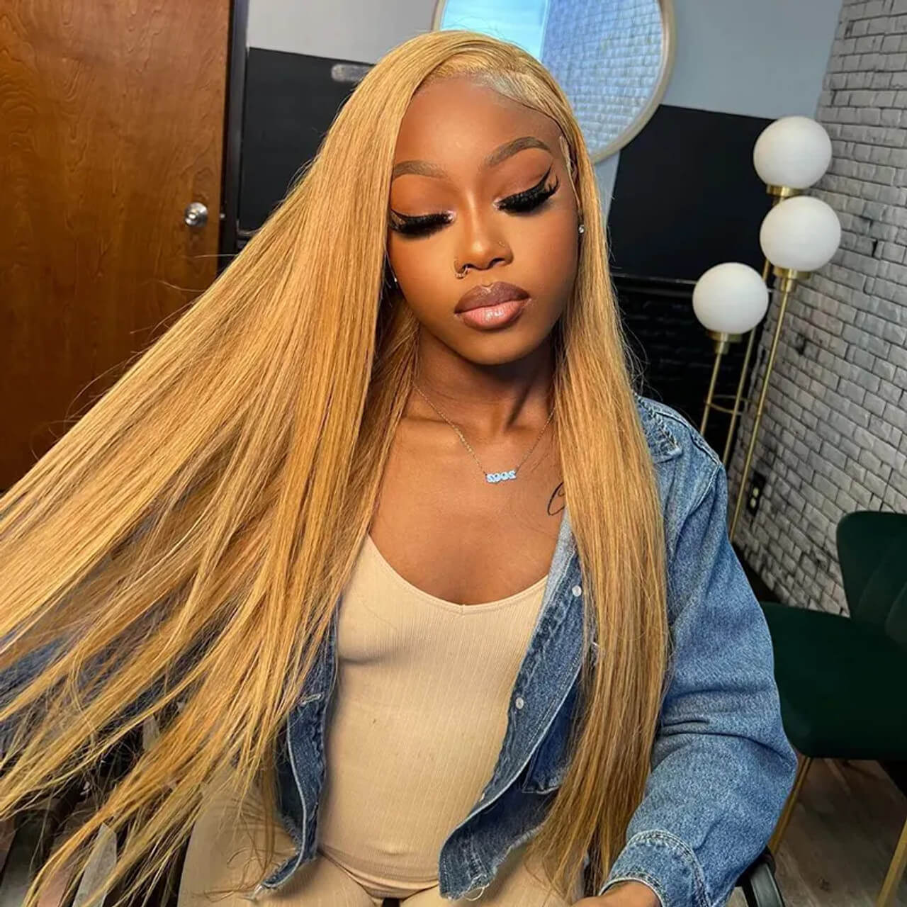 #27 Honey Blonde Straight/Body Wave Upgrade 8x5 Pre Cut HD Lace Put On And Go Glueless Human Hair Wigs