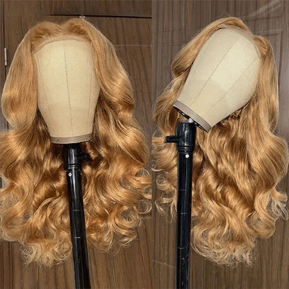#27 Honey Blonde Straight/Body Wave Upgrade 8x5 Pre Cut HD Lace Put On And Go Glueless Human Hair Wigs