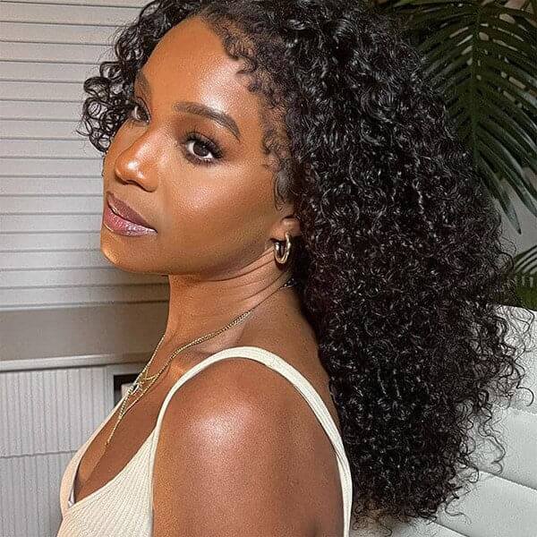 280% Density 4C Edges Hairline Spiral Curly HD Lace Wig Realistic Kinky Edges Glueless Lace Front Wig
