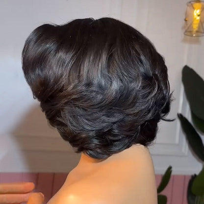 280% Density Layered Cut Body Wave Bob Wig Bleached Knots 8x5 Pre Cut HD Lace Human Hair Bob Wigs