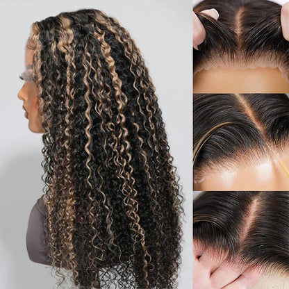 [2Wigs 220%] Highlight Blonde Curly Pre Cut HD Lace Wig + Body Wave Ready Go Glueless Wig Special Offer