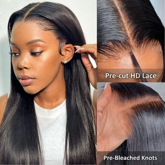 Exclusive Flash | 8x5 Pre Cut HD Lace Wig Bleached Knots Straight Glueless Wig Special Offer
