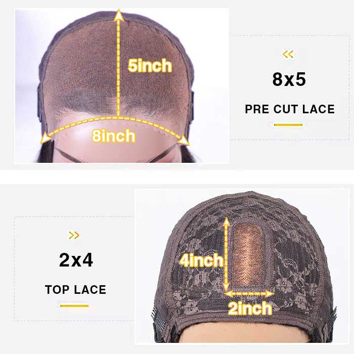 2Wigs $189 Straight Pre Cut Lace Glueless Wig + Body Wave Human Hair Wig With Bangs Special Offer