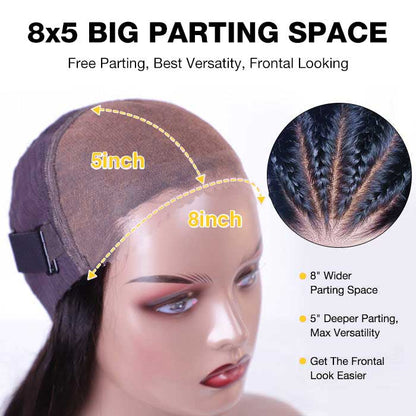 [2Wigs 220%] Glueless Curtain Bangs Straight & Body Wave Wig Human Hair Wear Go Wig Special Offer