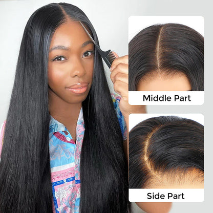 2Wigs $189 | Glueless Straight Human Hair Wig + Chocolate Brown Body Wave Wear Go Wig Special Offer