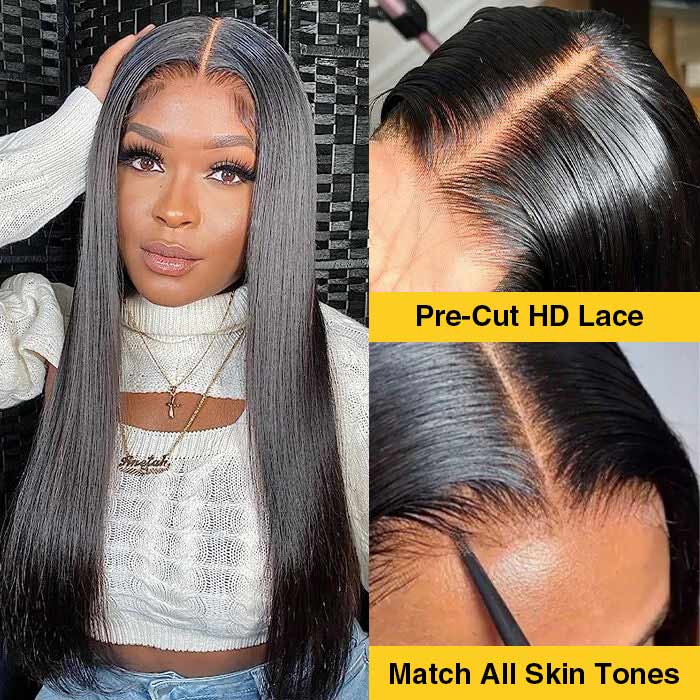 Pre Pleached Pre Cut Lace Glueless Wig 220% Density 8x5/13x4 HD Lace Frontal Put On and Go Human Hair Wigs Special Offer