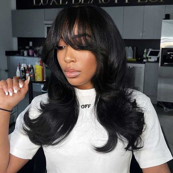 2Wigs $199 | Curtain Bangs Wig 8x5 Pre Cut Lace Glueless Straight & Body Wave Human Hair Wigs Special Offer