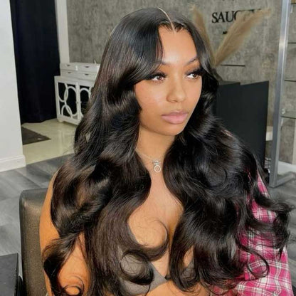 [2Wigs 220%] Glueless Curtain Bangs Straight & Body Wave Wig Human Hair Wear Go Wig Special Offer