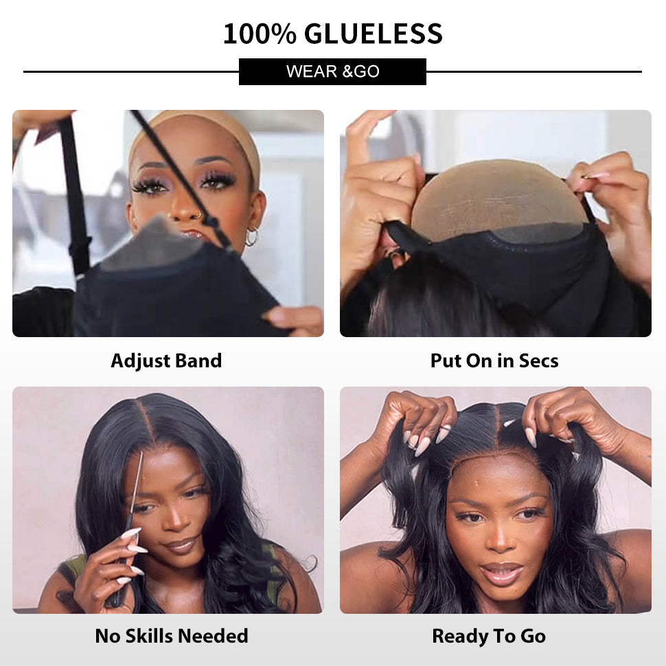 Glueless Pre-Cut HD Lace Wig Put On And Go Deep Wave Human Hair Wig with Breathable Cap Beginner Friendly