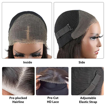 Pre Cut HD Lace Wigs 8x5 Lace Closure Wigs Curly Pre-Bleached Mini Knots Curly Human Hair Wigs