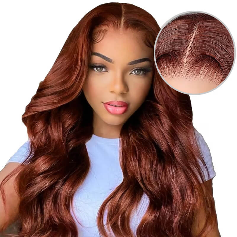 Subella Hair| 8x5 HD Lace Put On And Go Glueless Wigs Reddish Brown Body Wave & Water Wave Pre-Cut Lace