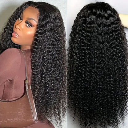 8*5 Pre Cut HD Lace Closure Wigs Kinky Curly Glueless Put On And Go Wig Pre Bleached Knots