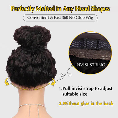 280% Density 4C Edges Hairline Spiral Curly HD Lace Wig Realistic Kinky Edges Glueless Lace Front Wig