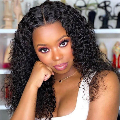 Deep Curly 360 Lace Front Wigs HD Transparent Lace Wig Wet And Wavy Human Hair