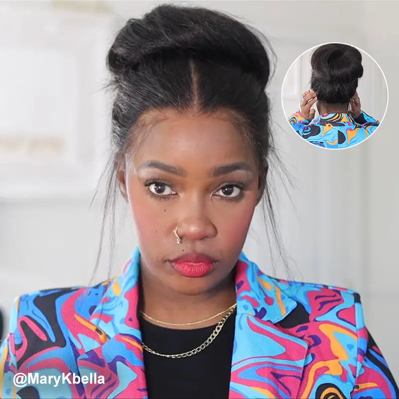 360 Lace Kinky Straight Invisi Draw String Wear Go Wig Pre-Bleached Pre-Cut Lace Glueless Wig | BGMgirl Hair