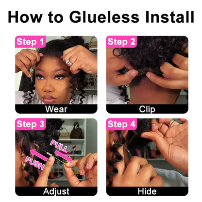 360 Lace Kinky Straight Invisi Draw String Wear Go Wig Pre-Bleached Pre-Cut Lace Glueless Wig | BGMgirl Hair