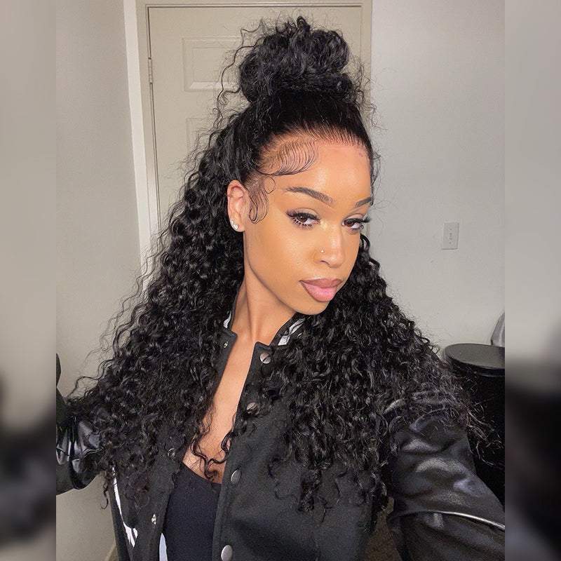 360 Lace Water Wave Invisi Draw String Wear Go Wig Pre-Bleached Pre-Cut Lace Glueless Wig | BGMgirl Hair