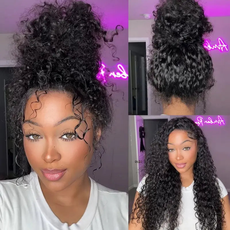 360 Lace Water Wave Invisi Draw String Wear Go Wig Pre-Bleached Pre-Cut Lace Glueless Wig | BGMgirl Hair