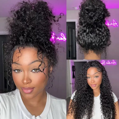360 Lace Water Wave Invisi Draw String Wear Go Wig Pre-Bleached Pre-Cut Lace Glueless Wig | BGMgirl Hair
