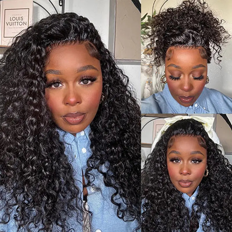 360 Lace Water Wave Invisi Draw String Wear Go Wig Pre-Bleached Pre-Cut Lace Glueless Wig | BGMgirl Hair