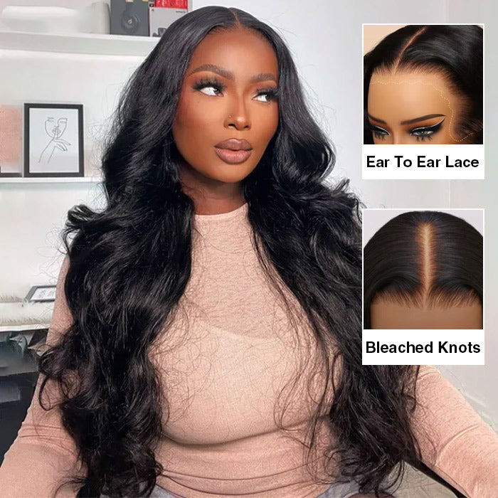 3D Body Wave Pre All Wig Real Ear To Ear Pre-Cut Lace Pre-Plucked Pre-Bleached Glueless Wig