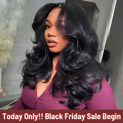 Face-Framing Layered Cut Body Wave 9x6 Wear Go Wig Transparent Lace Glueless Wig | BGMgirl Hair