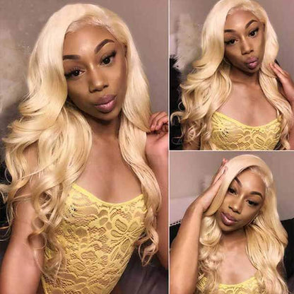 613 Blonde Wig Body Wave Wig 4x4 Lace Closure Wig HD Transparent Lace Wig