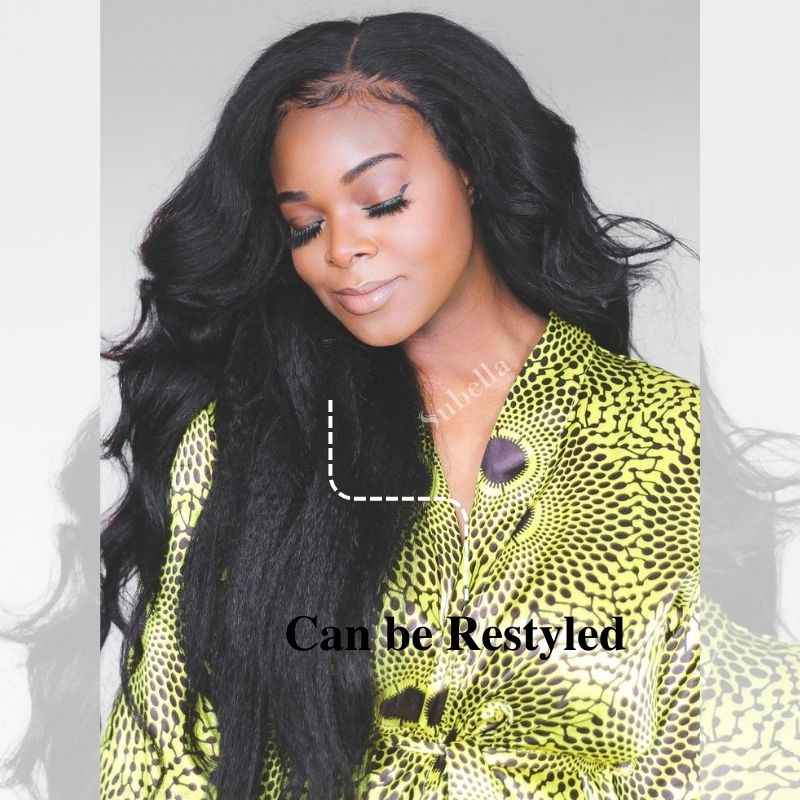 13x6 HD Full Lace Frontal Wigs Invisible HD Lace Kinky Straight Front Wigs Pre Bleached Knots Plucked Hairline