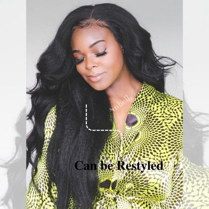 13x6 HD Full Lace Frontal Wigs Invisible HD Lace Kinky Straight Front Wigs Pre Bleached Knots Plucked Hairline