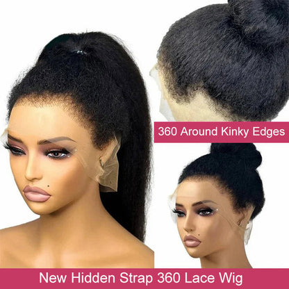 [$239 = 2 Wigs] Invisi-String 360 Lace Frontal 4C Edge Kinky Straight & Body Wave Wig Special Offer