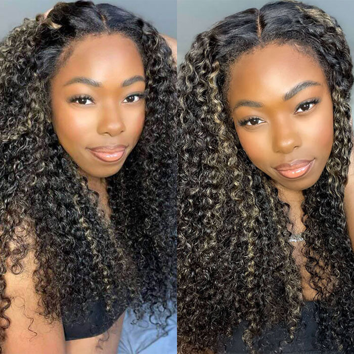 NEW Kinky Curly 4C Edges Realistic Hairline 8x5/360 Pre Cut HD Lace Frontal Glueless Human Hair Wigs
