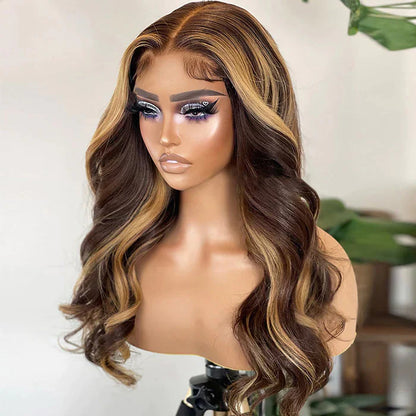 Highlight Wigs #4/27 Straight/Body Wave Upgrade 8x5 Pre Cut HD Lace Put On And Go Glueless Human Hair Wigs