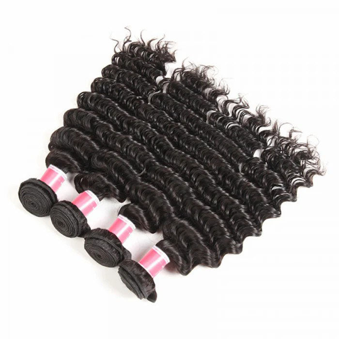 4 Bundles Deep Wave Human Hair Deal Malaysian Unprocessed Virgin Human Hair Bundles