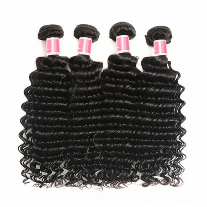 4 Bundles Deep Wave Human Hair Deal Malaysian Unprocessed Virgin Human Hair Bundles