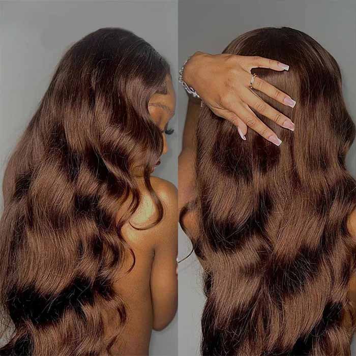 13x4 Lace Frontal Pre-All Glueless Wig Chocolate Brown Body Wave/Straight Ready & Go Human Hair Wigs Special Offer