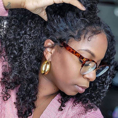 4C Hairline Bob Wigs Glueless Curly 13x4/4x4 HD Lace Front Bob Wig With Curly Edges Baby Hair