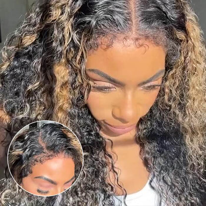 NEW Kinky Curly 4C Edges Realistic Hairline 8x5/360 Pre Cut HD Lace Frontal Glueless Human Hair Wigs