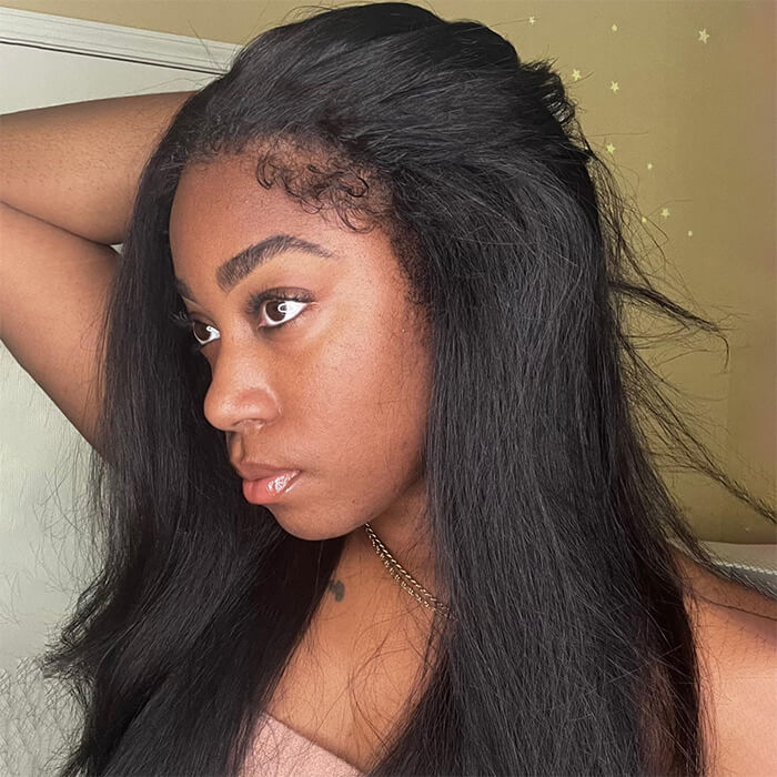 Type 4C Edges Hairline Wigs Curly Baby Hair 13X4 HD Lace Front Human Hair Wigs Straight Hair Wigs