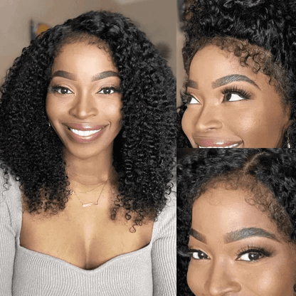 4C Hairline Bob Wigs Glueless Curly 13x4/4x4 HD Lace Front Bob Wig With Curly Edges Baby Hair