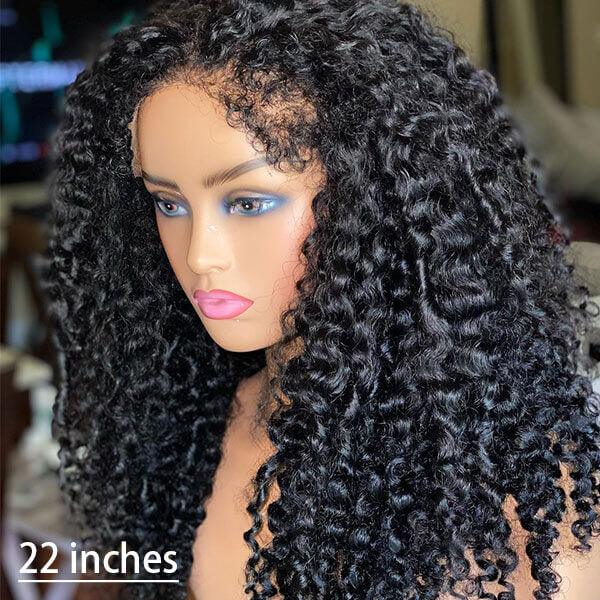 4C Curly Edge Lace Wig HD Lace Frontal Curly Human Hair Wig With Super Natural Hairline