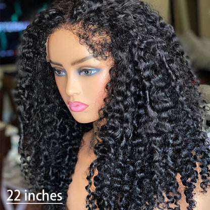 4C Curly Edge Lace Wig HD Lace Frontal Curly Human Hair Wig With Super Natural Hairline