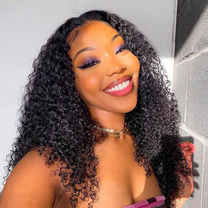 HD Lace Wigs Glueless Kinky Curly Wigs 4x4 Lace Closure Wigs