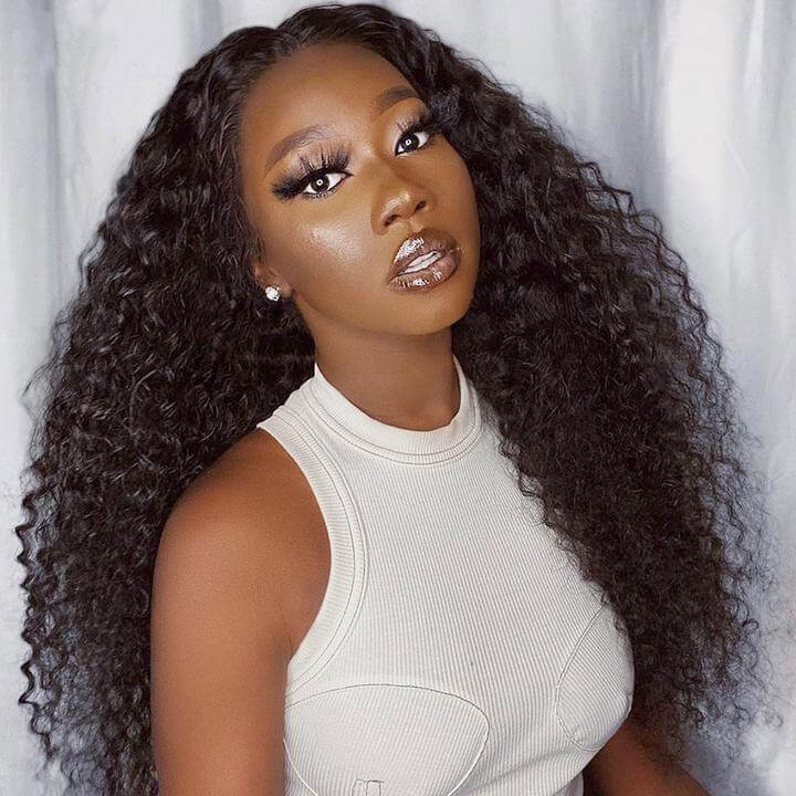 Curly 5x5 HD Lace Human Hair Wigs Pre Plucked Lace Closure Wig