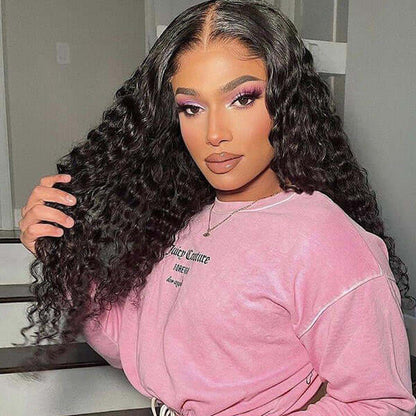 Deep Wave 5x5 HD Lace Human Hair Wigs Pre Plucked 150%/180%/220% Density Lace Closure Wig