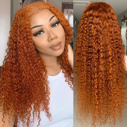 Orange Ginger Color 13x4/13x6 HD Lace Front Wigs Curly Human Hair Wig