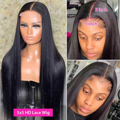 Straight 5*5 Wigs Realistic HD Transparent 5*5 Lace Closure Wig | SUBELLA HAIR