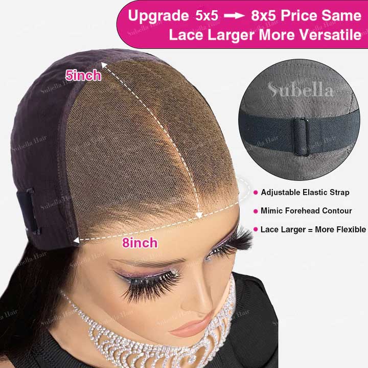 Curtain Bangs Glueless HD Lace Wig Chic Retro Body Wave Human Hair Wigs with Adjustable Strap