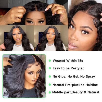 20''=$89 4X4 HD Transparent Lace Closure Wigs Body Wave Wig Pre Plucked With Baby Hair Special Offer