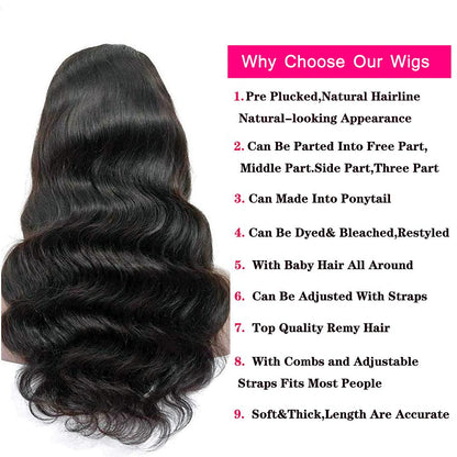 20''=$89 4X4 HD Transparent Lace Closure Wigs Body Wave Wig Pre Plucked With Baby Hair Special Offer